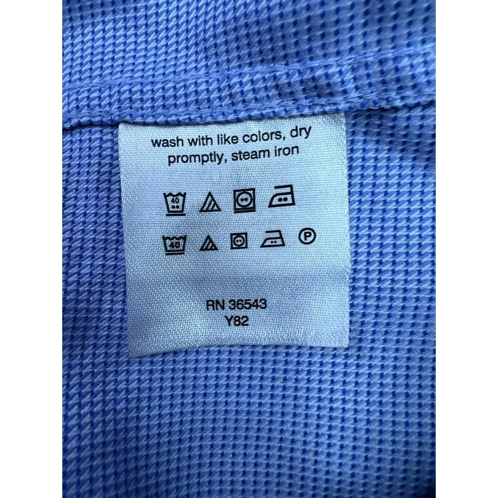Michael Kors Shirt Mens Large Blue Slim Fit Long Sleeve Dress Button Front - Picture 6 of 10